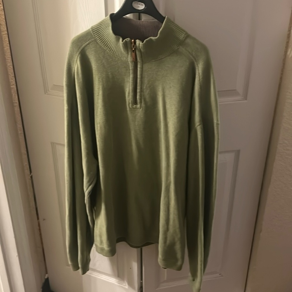 Tommy Bahama Green/Grey Quarter Zip Pullover Sweater Men's Size